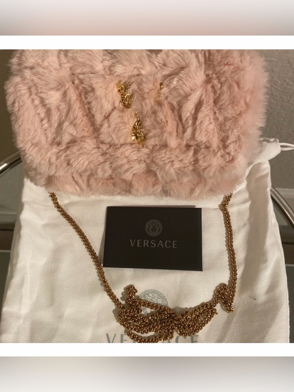 VERSACE FAUX FUR MINI BAG in PINK - Picture 10 of 11